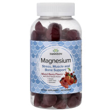 Swanson, Magnesium Gummies, Gemengde Vrucht, 120 Gummies (100 mg per Gummy)