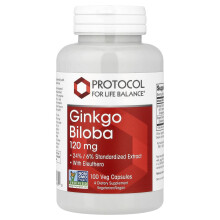 Protocol for Life Balance, Ginkgo Biloba, 120 mg, 100 Veg Capsulia