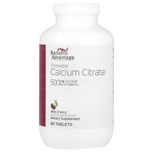 Bariatric Advantage, Calcium Citrat w postaci tabletek do żucia, Dziki Czerwony, 90 Tabletek