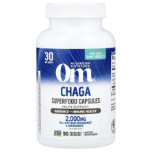 Om Svampe, Chaga, 2.000 mg, 90 Vegetable Capsuler (667 mg per Capsule )