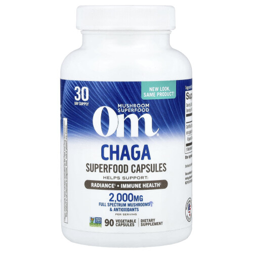 Om Mushrooms, Τσάγκα, 2.000 mg, 90 Βοτανογενή Καψούλες (667 mg ανά Καψούλη)