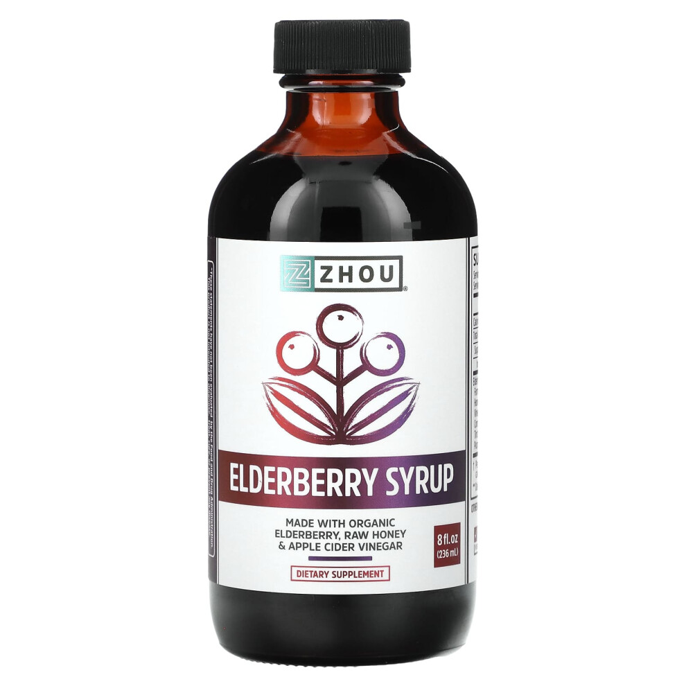 Zhou Nutrition , Elderberry Syrup, 8 Fl Oz (236 Ml)