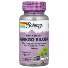 Solaray, Vitale Extracten, Ginkgo Biloba, 60 VegCaps