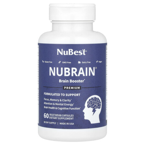 NuBest, Nubrain, Booster Mózgu, 60 Wegetariańskich Kapsułek