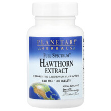 Planetary Herbals, Full Spectrum Hawthorn Extract, 60 Tablets