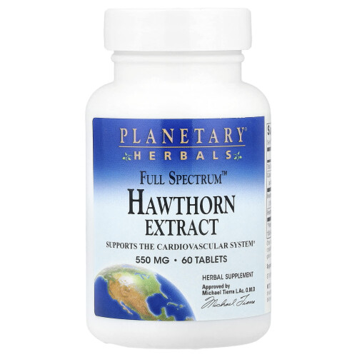 Planetary Herbals, Full Spectrum Hawthorn Extract, 60 Tablets