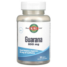 KAL, Guarana, 800 mg, 120 Tabletter