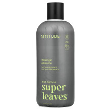 ATTITUDE, Super Bladeren, Douchegel, Voor Mannen, Matcha & Bergamot, 14 fl oz (415 ml)