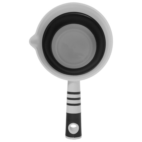 LEDMOMO 1Pc Foldable Kitchen Water Scoop Grey Plastic Hanging Multi Purpose Ladle 2