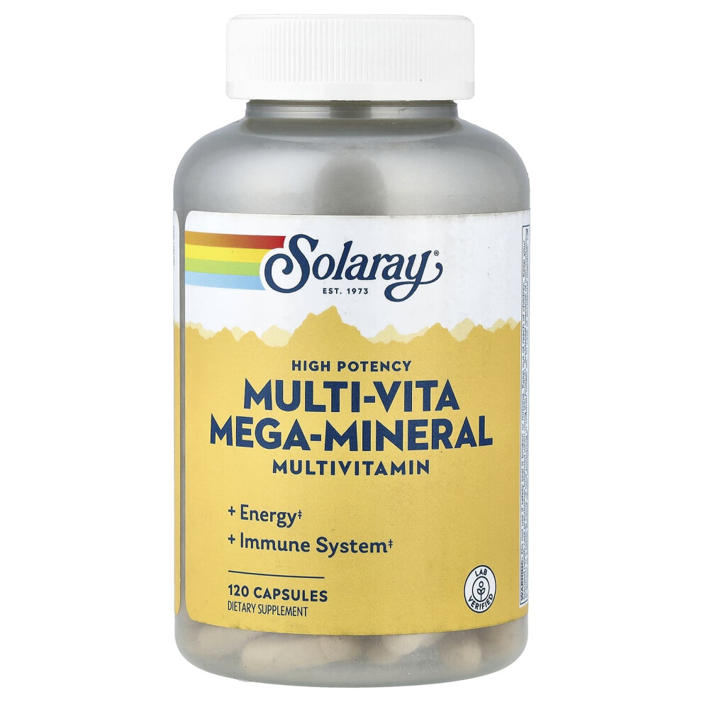 Фото - Вітаміни й мінерали Solaray , Multi-Vita Mega-Mineral, Multivitamin, 120 Kapsułek 