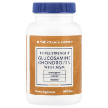 The Vitamin Shoppe, Triple Strength Glukosamin Kondroitin Med MSM, 60 Tabletter
