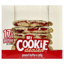 My Cookie Dealer Protein, Protein Cookie, Pindaboter & Jelly, 12 Cookies, 2.2 oz (63 g) Elke