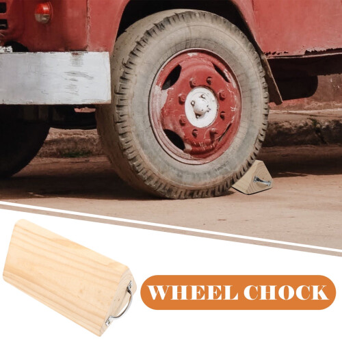 1Set Triangular Solid Wood Tire Chock for Trucks and Vehicles on Slopes 1