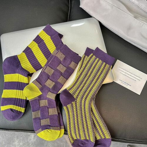 Retro-gestreifte Sportsocken für Damen, 3 oder 6 Paar 1