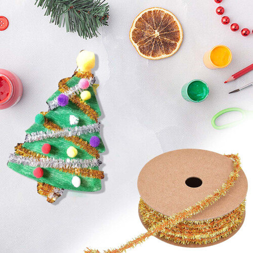 Fita de Natal com Glitter, 0,3 polegadas x 30 jardas, para Artesanato Natalino 2