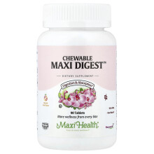 Maxi Health, Svelgetebar Maxi Digest, Naturlig Frugt, 90 Tabletter