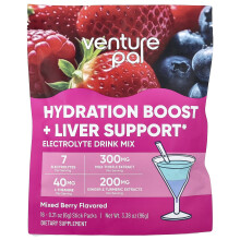 Venture Pal, Hydration Boost + Leberunterstützung, Elektrolyt-Trinkmischung, Gemischte Beere, 16 Sticks Packs, 0,21 oz (6 g) Jeder