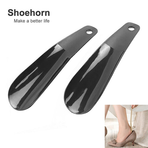 Plastic Shoe Horn Spoon Shape Flexible Black 2