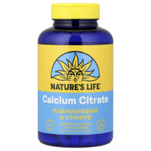 Nature's Life, Citrat de Calciu, Plus Magnesium & Vitamina D, 120 Tablete