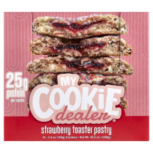 My Cookie Dealer Protein, Protein Cookie, Strawberry Toaster Pastry, 12 Cookies, 3,8 oz (108 g) per cookie