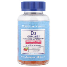 The Vitamin Shoppe, Vitamin D3 Gummies, Raspberry, 60 Gummies (25 mcg per Gummy)
