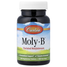 Carlson, Moly-B, Chelatet Molybden, 300 Vegetariske Tabletter (500 mcg per Tablet)