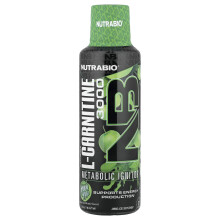 NutraBio, LeanShots L-Carnitina 3000, Maçã Verde, 16 fl oz (473 ml)