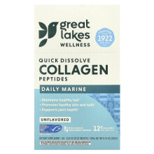 Great Lakes Wellness, Schnell auflösende Collagen-Peptide, Tägliche Marine, Unflavoured, 20 Portionen, 0.42 oz (12 g) Jeder