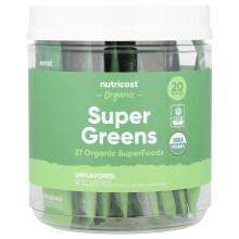 Nutricost, Organische Super Groenten, Ongevooisd, 20 Stikpakkets, 0,36 oz (10 g) Elk