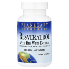 Planetary Herbals, Resveratrol Med Rødvin Ekstrakt, 60 Tabletter