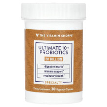 The Vitamin Shoppe, Ultimate 10+ Probiotics, 20 Billion CFU, 30 Vegetariske Kapsler