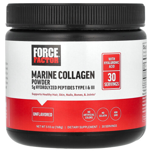 Force Factor, Marine Collagen Powder, Unflavored, 5.93 oz (168 g)