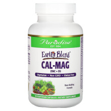 Paradise Herbs, Earth's Blend, Cal-Mag Zinc + D3, 90 Capsule vegetariene