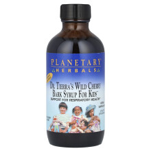 Planetary Herbals, Siroppo di corteccia di ciliegio selvatica per bambini di Dr. Tierra, Ciliegio selvatico, 4 fl oz (118.28 ml)