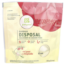 Grab Green, Garbage Disposal Freshener & Cleaner Pods, Pomarańczowe z Magnolii, 12 Pods, 5.9 oz (168 g)