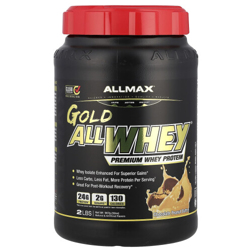 ALLMAX, Goud AllWhey, 100% Premium Whey Eiwit, Chocolade Peanut Butter, 2 lbs (907 g)