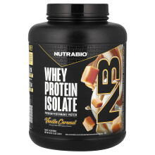 NutraBio, Proteina de Lapte Izolată, Vanilă Caramel, 5 lb (2,268 g)