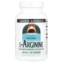 Source Naturals, L-Arginin, Fri Form, 100 Kapsler