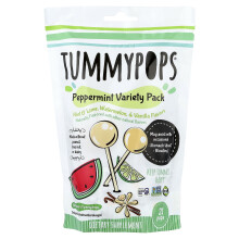 Tummydrops, Peppermint Variety Pack, Hint O' Lime, Watermelon & Vanilla, 21 Pops