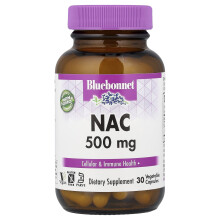 Bluebonnet Nutrition, NAC, 500 mg, 30 Vegetariske Kapsler