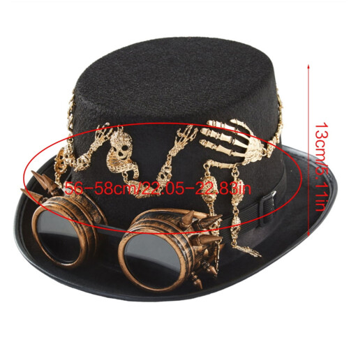 Καπέλο Steampunk Καπέλο Steampunk Time Party Καπέλα Steampunk για άνδρες με γυαλιά Αξεσουάρ Steampunk 1