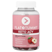 Flat Tummy, Keto ACV Gummies, Naturlig Appel, 60 Gummies