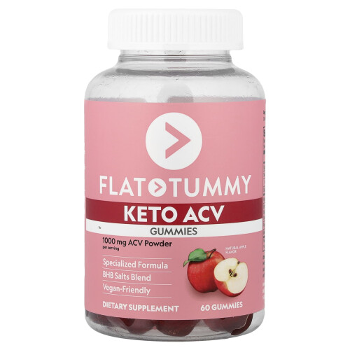 Flat Tummy, Κέτο ACV Χυμούχες, Φυσικό Κεράσι, 60 Χυμούχες