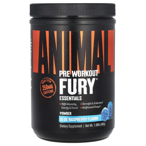 Animal, FuryÆ Essentials, Pre Workout, Blue Raspberry, 1,09 lb (495 g)