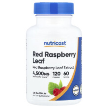 Nutricost, Röda Hallon Blad, 120 Capsulor (150 mg per Capsul)