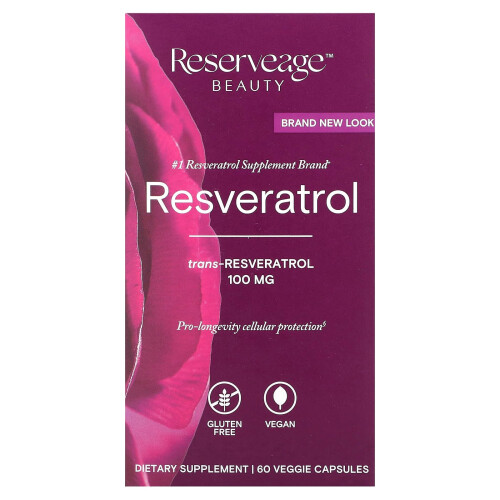 Reserveage Beauty, Ρεσεβεράτρος, 100 mg, 60 Βεγέτι Κψήλια