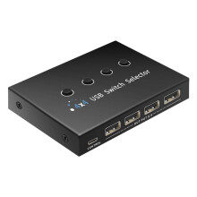 Seletor de Switcher USB 4 Compartilhamento de Computador 4 Dispositivos USB Impressora, Scanner, Mouse, Teclado, com 4 Pacotes de Cabos USB 3.0
