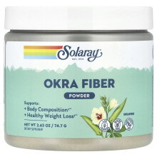 Solaray, Okra-Fasern-Pulver, Unflavoured, 2,63 Unzen (74,7 g)