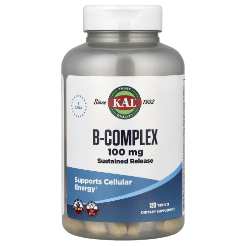 KAL, B-Complex, 100 mg, 120 Tabletek