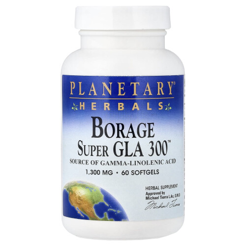 Planetary Herbals, Borage Super GLA 300, 1 300 mg, 60 Softgels